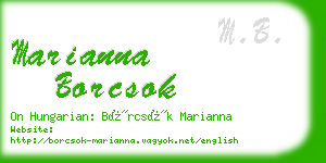 marianna borcsok business card